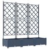 vidaXL Garden Planter 3 pcs Grey 120 x 40 x 125.5 cm Steel