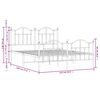 vidaXL Metal Bed Frame without Mattress with Footboard Black 135x190cm