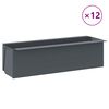 vidaXL Flower Box | Set of 12 | Grey | Polypropylene | 36 cm x 13.5 cm x 9.5 cm