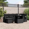 vidaXL 7 Piece Garden Sofa Set with Cushions Black Poly Rattan