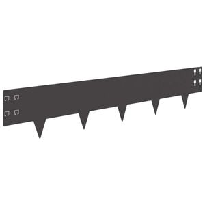 vidaXL Lawn Edging 10 pcs 100 x 20 cm Steel Black