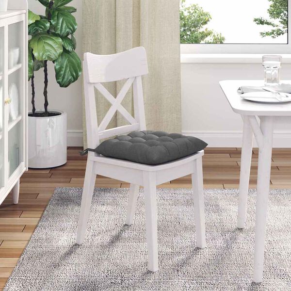vidaXL Seat Cushions 4 pcs Dark Grey 40 x 40 x 6 cm Fabric