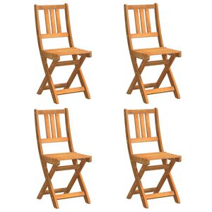 vidaXL Garden Chair Folding 4 pcs Oil Natural 40 x 42 x 85 cm