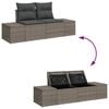 vidaXL Garden Sofa Set with Storage 10 pcs Grey Poly rattan