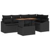 vidaXL Garden Sofa Set with Storage 6 pcs Black Poly rattan