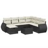 vidaXL 8 Piece Garden Sofa Set with Cushions Black Poly Rattan