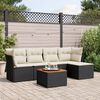 vidaXL 6 Piece Garden Sofa Set with Cushions Black Poly Rattan