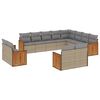 vidaXL 12 Piece Garden Sofa Set with Cushions Beige Poly Rattan