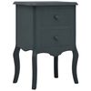 vidaXL Bedside Cabinet Grey 43x32x65 cm MDF