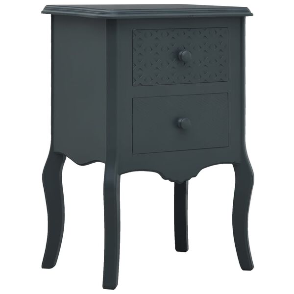 vidaXL Bedside Cabinet Grey 43x32x65 cm MDF