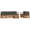 vidaXL Outdoor Sofa Set 7 pcs Natural and Anthracite Solid Acacia Wood