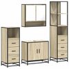 vidaXL 4 Piece Bathroom Furniture Set Sonoma Oak Engineered Wood