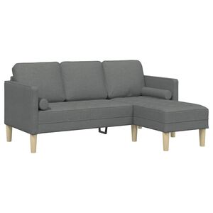 vidaXL Sofa Set Dark Grey 173 x 131 x 67 cm Polyester