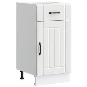 vidaXL Kitchen Base Cabinet Lucca White Engineered Wood