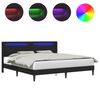 vidaXL Bed Frame with LED Strip Lights Black 180 x 200 cm Faux Leather