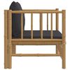 vidaXL Garden Sofa with Dark Grey Cushions Bamboo