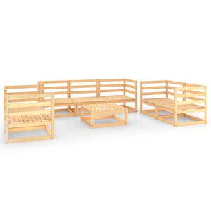 vidaXL 8 Piece Garden Lounge Set Solid Wood Pine