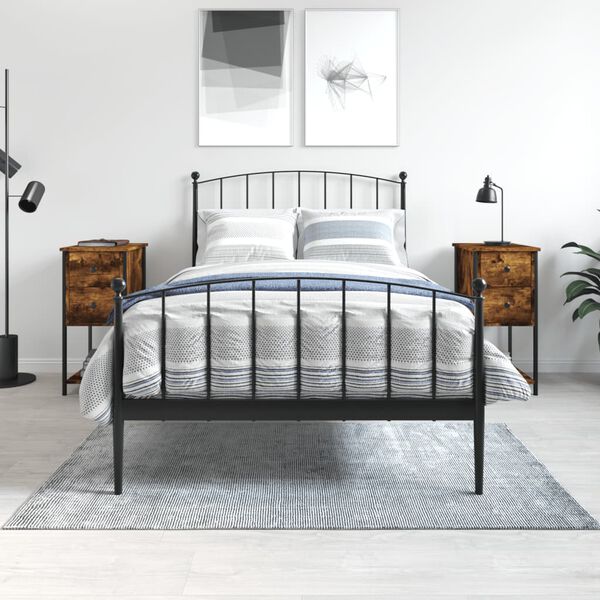 vidaXL Bedside Cabinets 2 pcs Smoked Oak 32x42x70 cm Engineered Wood