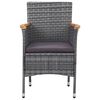 vidaXL 3 Piece Garden Dining Set Poly Rattan Grey