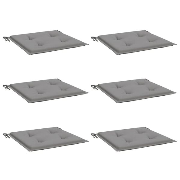 vidaXL Garden Chair Cushions 6 pcs Grey 40x40x4 cm Oxford Fabric