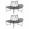 vidaXL Half Round Tree Bench 2 pcs &Oslash;159 cm Black Steel