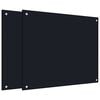vidaXL Kitchen Backsplashes 2 pcs Black 70x60 cm Tempered Glass