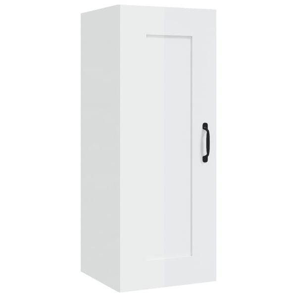 vidaXL Hanging Cabinet High Gloss White 35x34x90 cm Engineered Wood