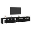 vidaXL TV Cabinet 2 pcs Black Oak 260 x 37 x 40 cm Engineered Wood