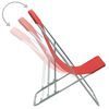 vidaXL Folding Beach Chairs 2 pcs Steel and Oxford Fabric Red