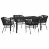 vidaXL Garden Dining Set 5 pcs Black Powder-Coated Steel