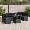 vidaXL 8 Piece Garden Sofa Set with Cushions Black Poly Rattan