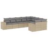 vidaXL 9 Piece Garden Sofa Set with Cushions Beige Poly Rattan