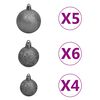 vidaXL Artificial Pre-lit Christmas Tree with Ball Set Black 150 cm PVC