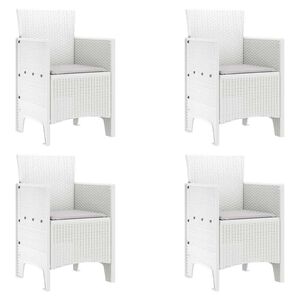 vidaXL Garden Chair 4 pcs White Polypropylene