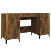 vidaXL Desk Smoked Oak 140x50x75 cm Engineered Wood