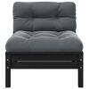 vidaXL 3 Piece Garden Lounge Set with Cushions Black Solid Pinewood
