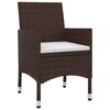 vidaXL 3 Piece Garden Dining Set with Cushions Poly Rattan and Glass