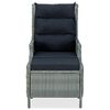 vidaXL Reclining Garden Chair with Footstool Poly Rattan Light Grey