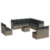 vidaXL 12 Piece Garden Sofa Set with Cushions Grey Poly Rattan
