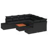 vidaXL Garden Sofa Set with Cushion 9 pcs Black Poly rattan