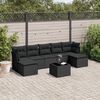 vidaXL 8 Piece Garden Sofa Set with Cushions Black Poly Rattan