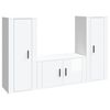 vidaXL 3 Piece TV Cabinet Set High Gloss White Engineered Wood