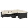 vidaXL 10 Piece Garden Sofa Set with Cushions Black Poly Rattan