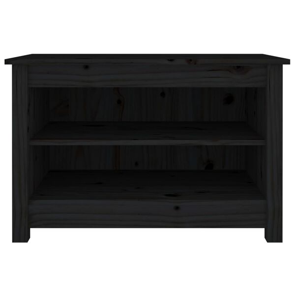 vidaXL Shoe Bench Black 70x38x45.5 cm Solid Wood Pine