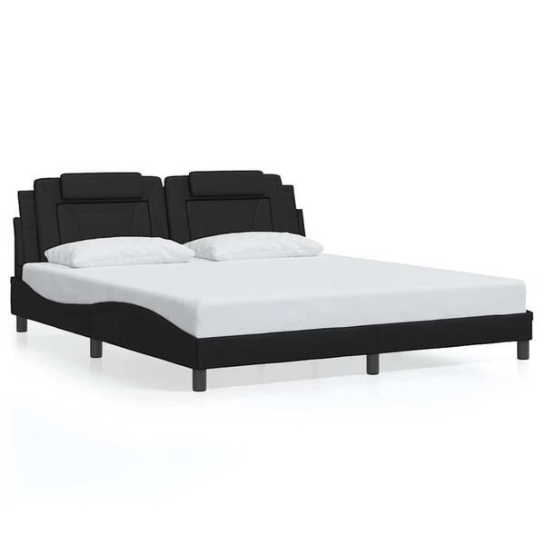vidaXL Bed Frame "Viana" without Mattress Black 180x200 cm King Faux Leather