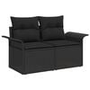 vidaXL Garden Sofa with Cushion Black 141 x 62 x 69cm Poly Rattan