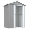 vidaXL Garden Shed Grey 126x97.5x177 cm Galvanised Steel