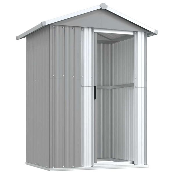 vidaXL Garden Shed Grey 126x97.5x177 cm Galvanised Steel