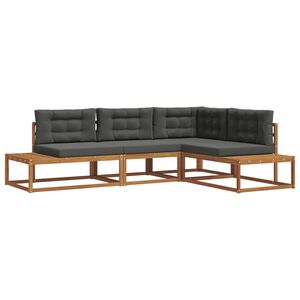 vidaXL Outdoor Sofa Set Natural and Anthracite