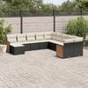 vidaXL 11 Piece Garden Sofa Set with Cushions Black Poly Rattan
